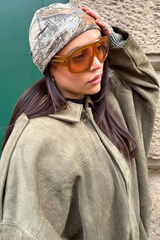 Shoulder-Buttoned Waist-Cinched Bomber Jacket - Image 4