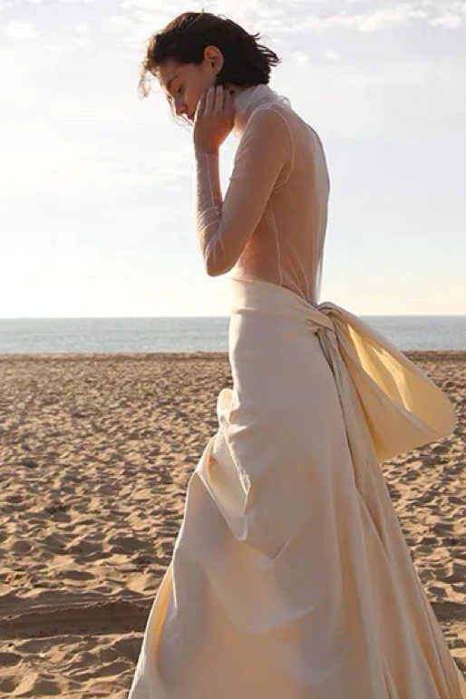 Silk Tulle Sheer Lace Turtleneck Base Layer - Image 4
