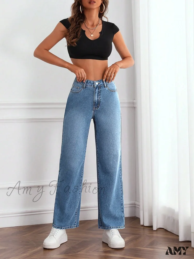Amy Fashion - Slant Pocket Jeans - Image 5