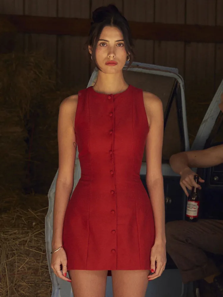 Sleeveless O Neck Bodycon Mini Vacation Dress - Image 2