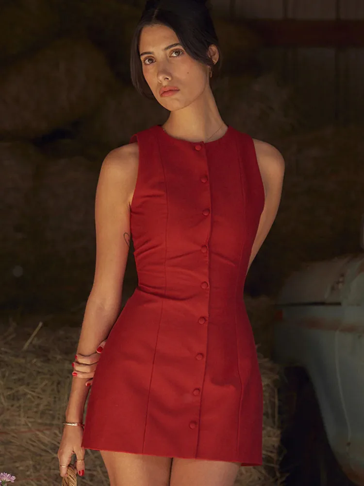 Sleeveless O Neck Bodycon Mini Vacation Dress - Image 3