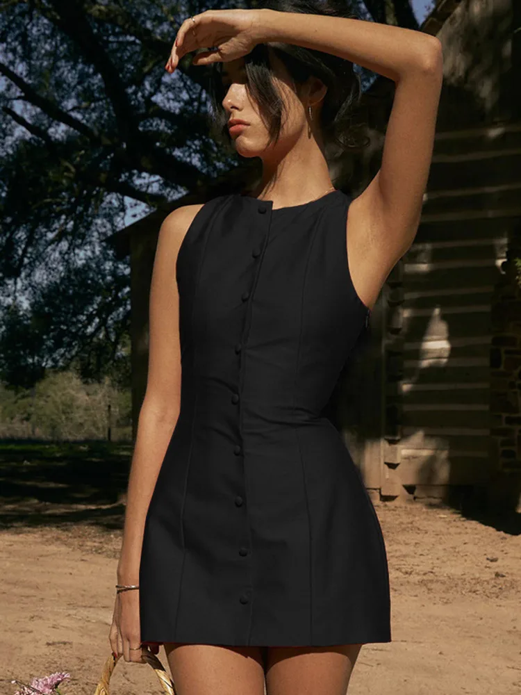 Sleeveless O Neck Bodycon Mini Vacation Dress - Image 4
