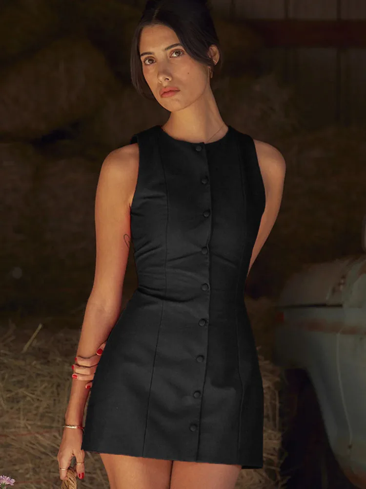 Sleeveless O Neck Bodycon Mini Vacation Dress - Image 5