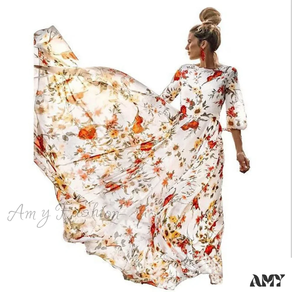 Amy Fashion - Slim Bodycon Sexy Long Streetwear Plus Size Boho Dress - Image 3