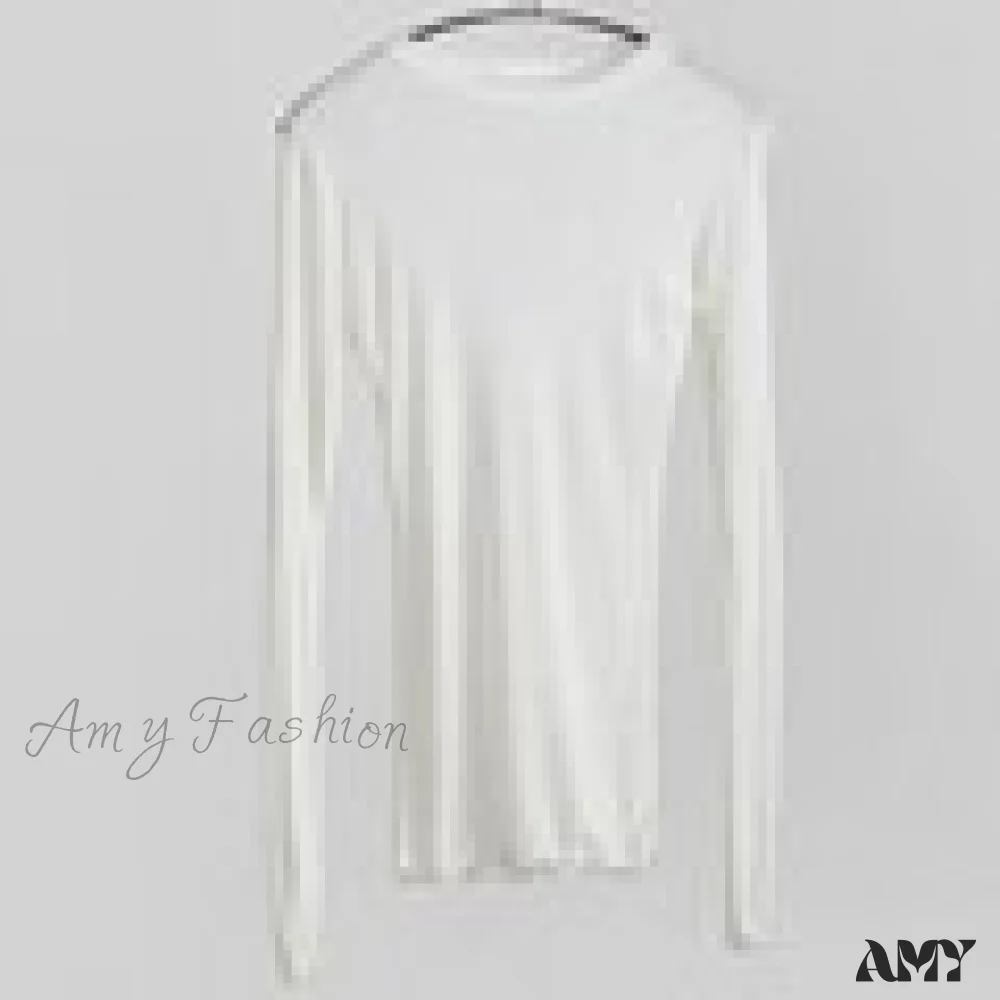 Amy Fashion - Slim High Quality Plain T Shirt - Image 10