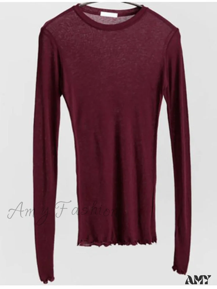 Amy Fashion - Slim High Quality Plain T Shirt - Image 6