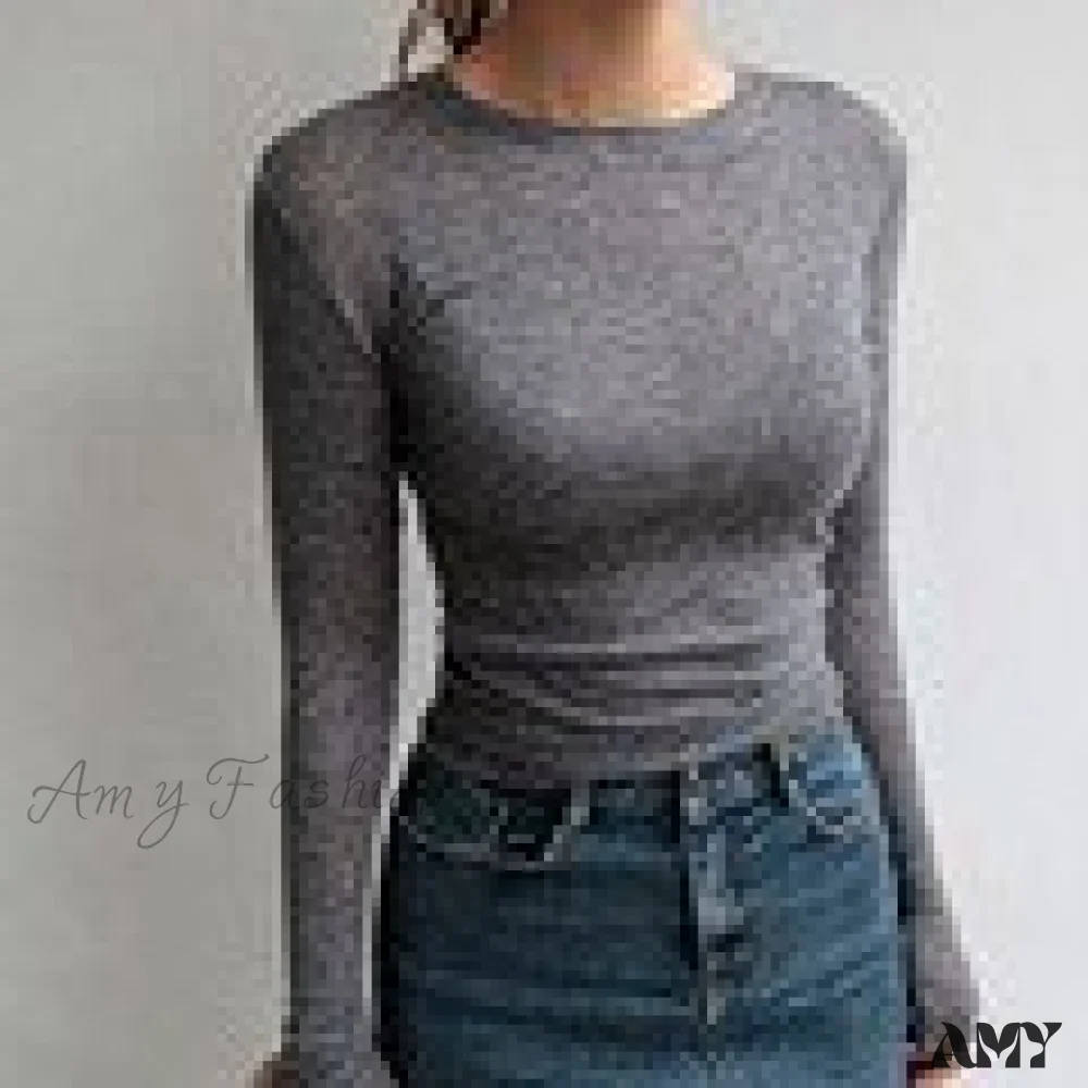 Amy Fashion - Slim High Quality Plain T Shirt - Image 7