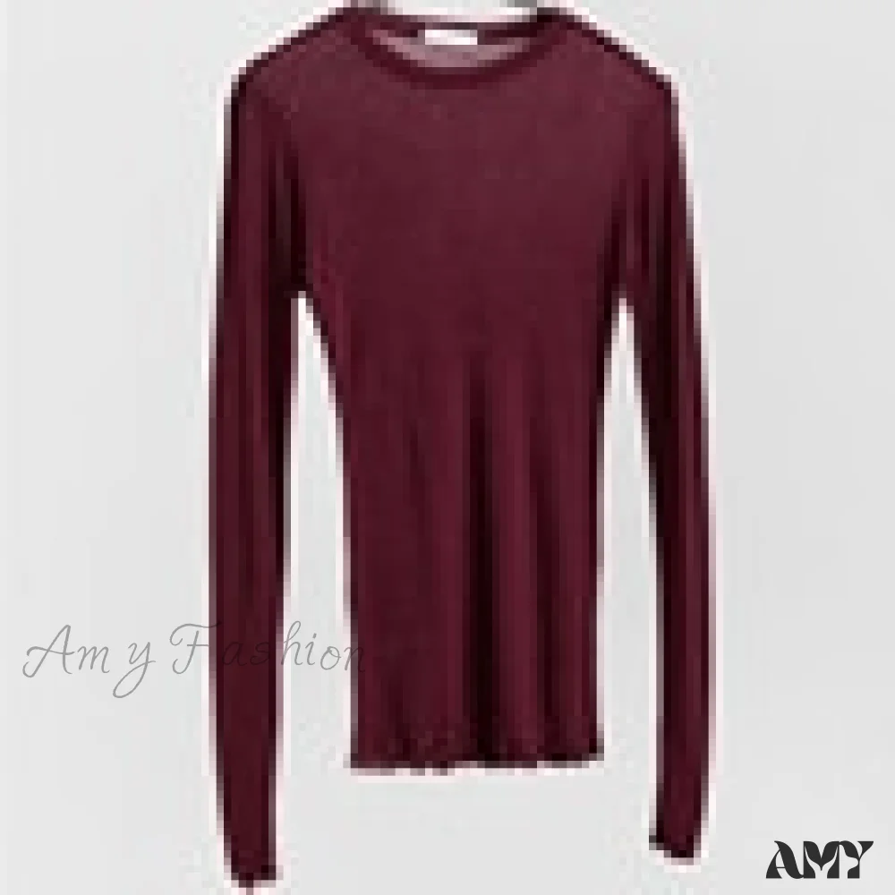 Amy Fashion - Slim High Quality Plain T Shirt - Image 9