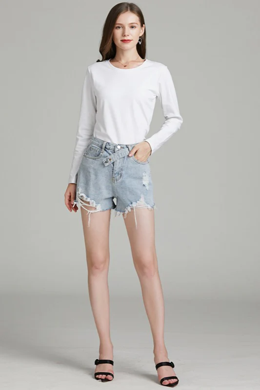 Slim Mercerized Cotton Crew Neck Solid Base Layer - Image 3