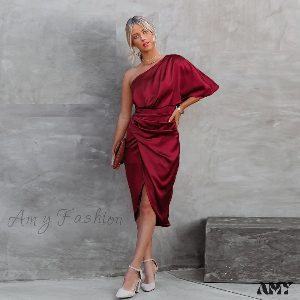 Amy Fashion - Solid Champagne Sexy Fitted Club Party Bodycon Dress - Image 12