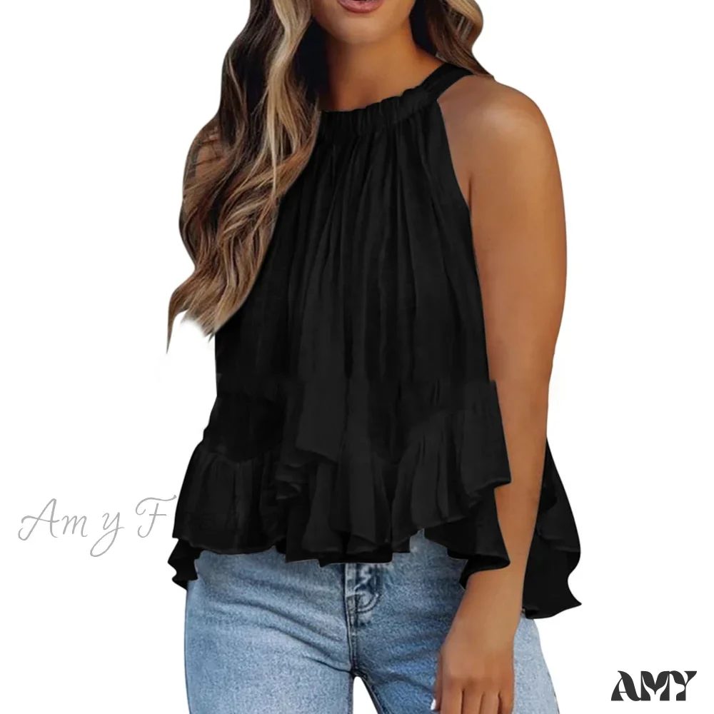 Amy Fashion - Solid Color Floral Polka Dot Blouses - Image 5