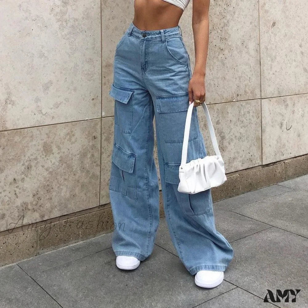 Amy Fashion - Casual Loose Baggy Cargo Jeans - Image 4
