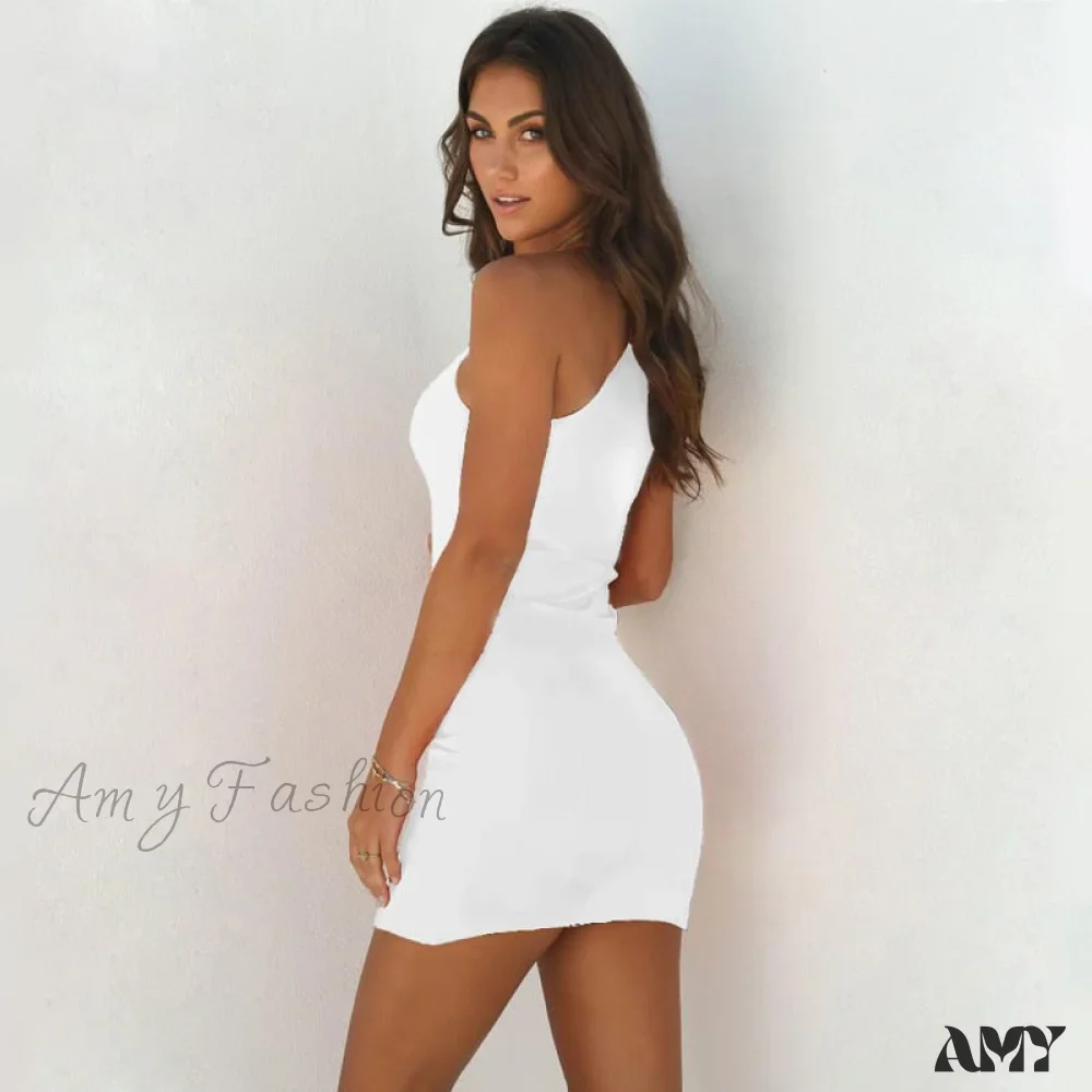 Amy Fashion - Solid Color Sling Sleeveless Mini Dress - Image 5