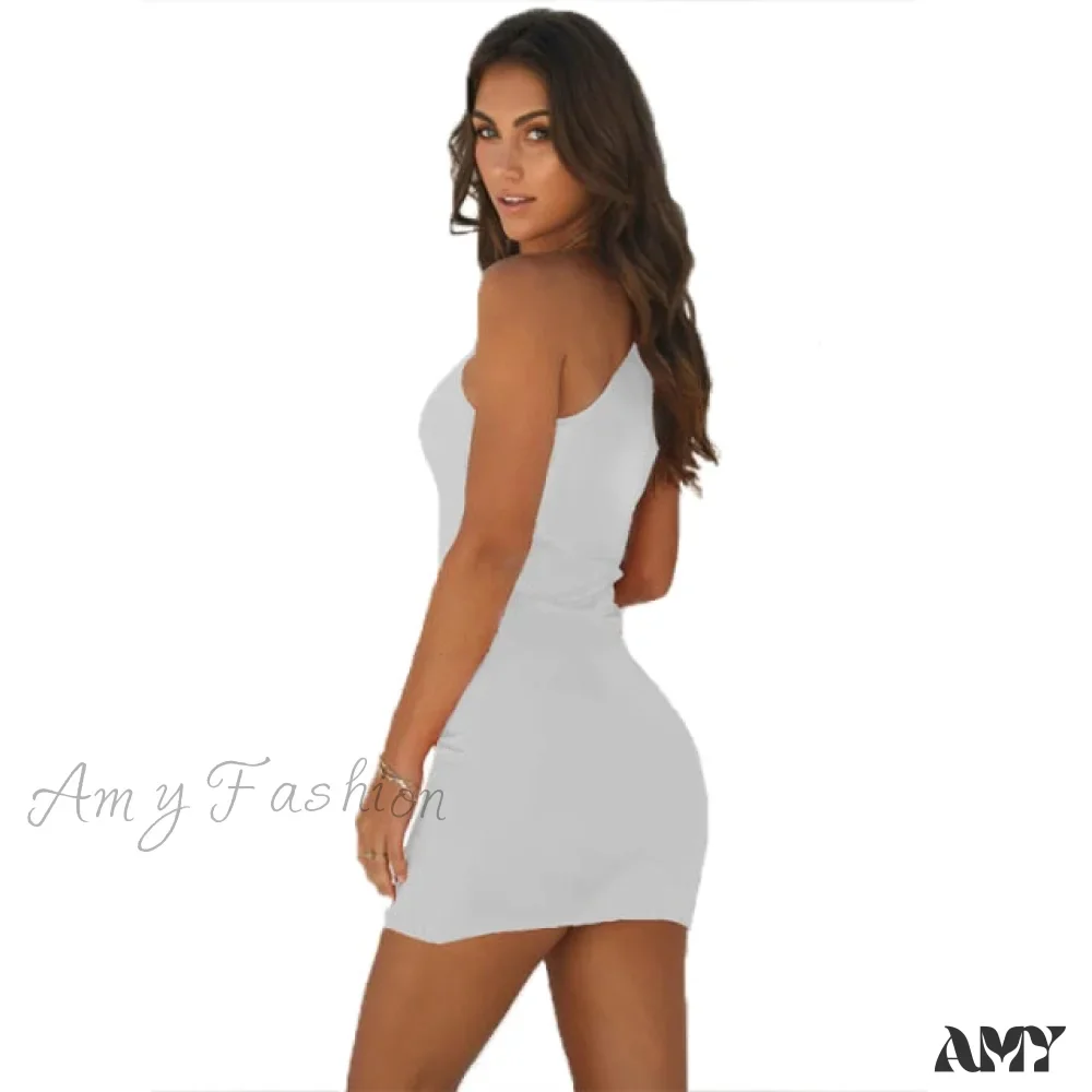 Amy Fashion - Solid Color Sling Sleeveless Mini Dress - Image 6