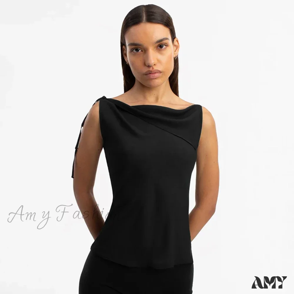 Solid Color Summer Casual Sleeveless Chic Lace Up Skinny Streetwear Crop Top - Image 6