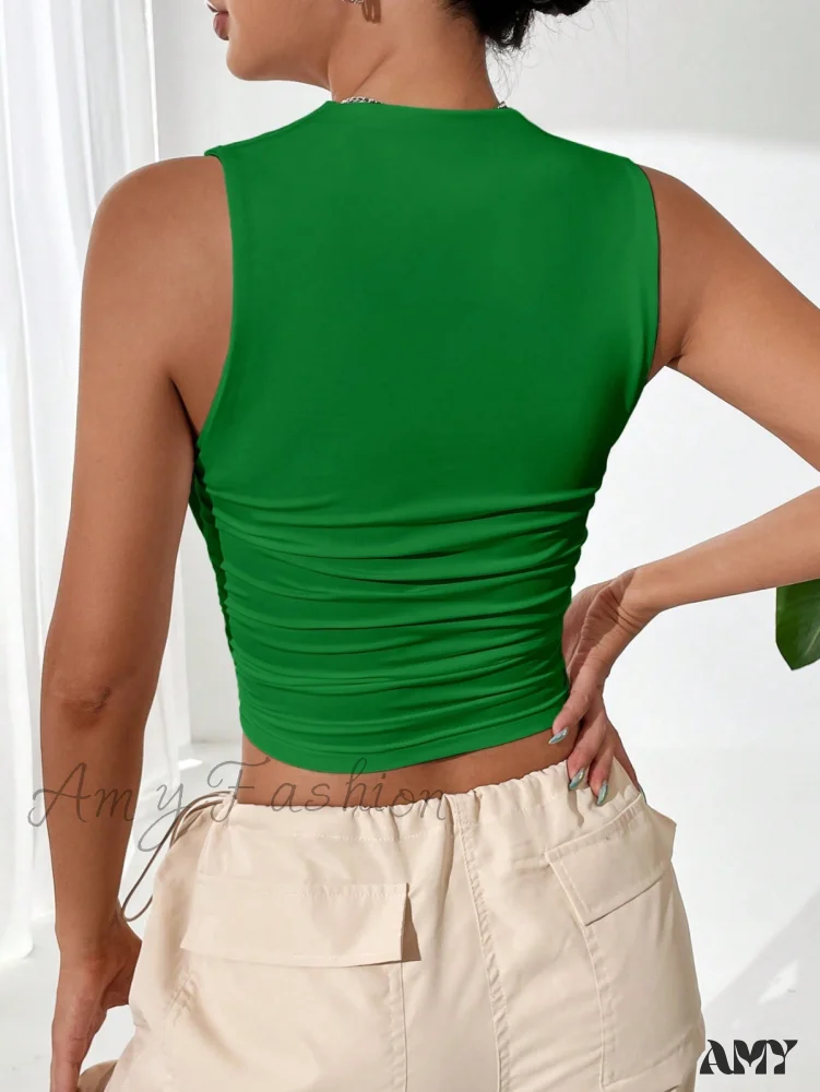 Amy Fashion - Solid Crop Tank Top - Image 2