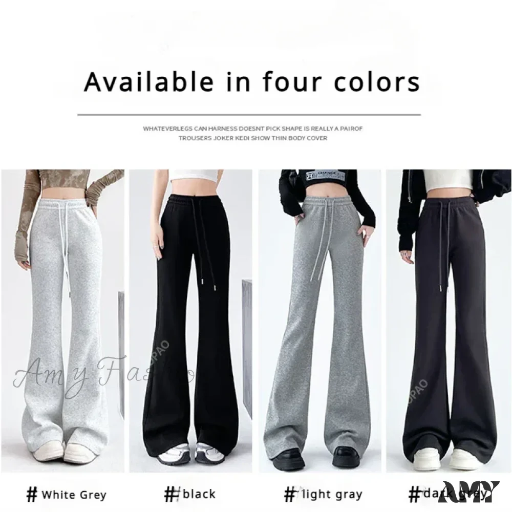 Solid High Waisted Basic Slim Fitness Flared Pants - Image 5