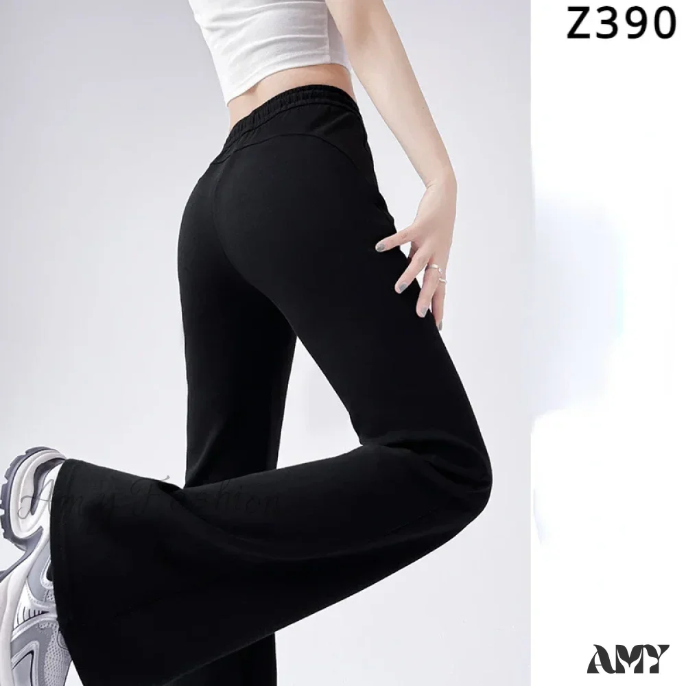 Solid High Waisted Basic Slim Fitness Flared Pants - Image 7