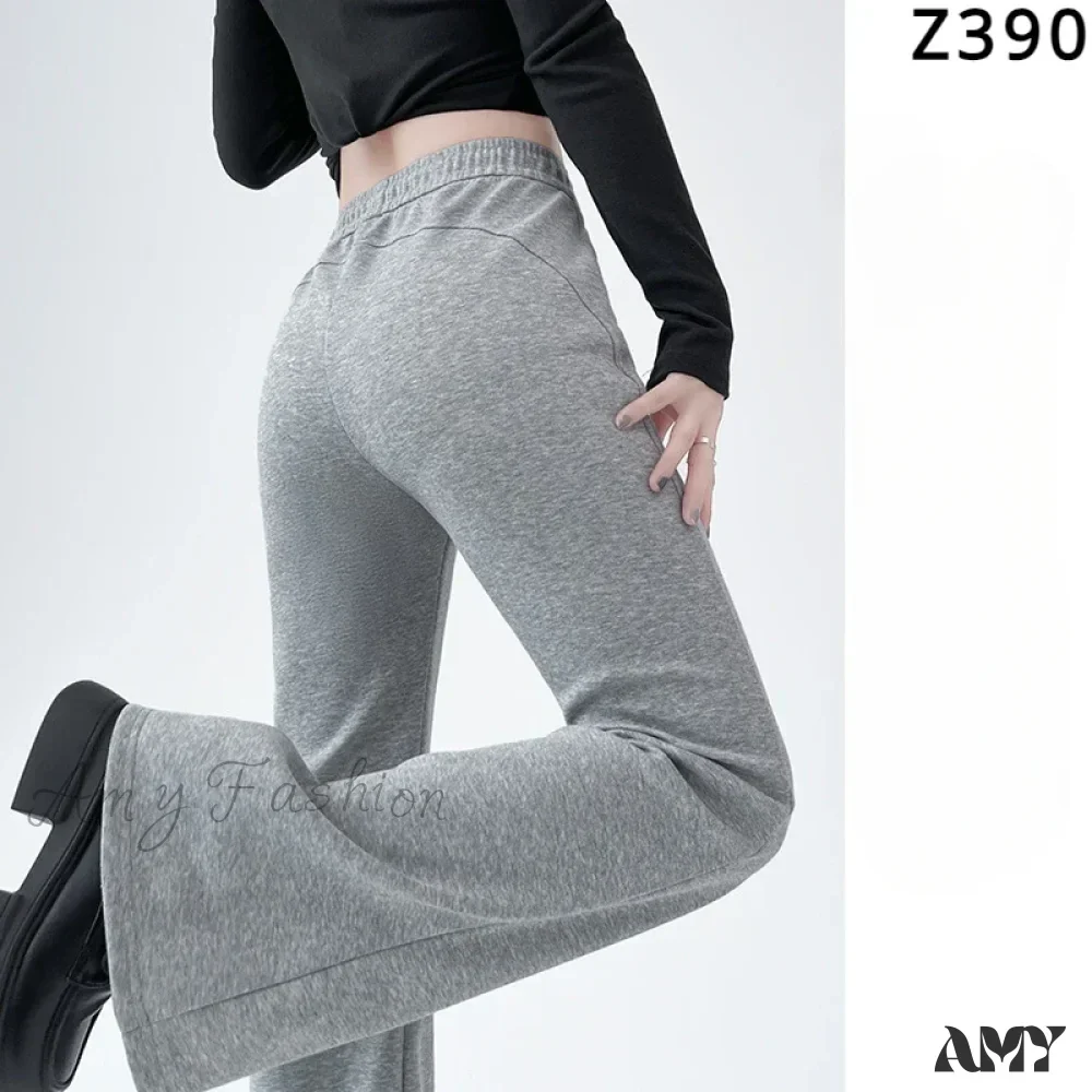 Solid High Waisted Basic Slim Fitness Flared Pants - Image 8