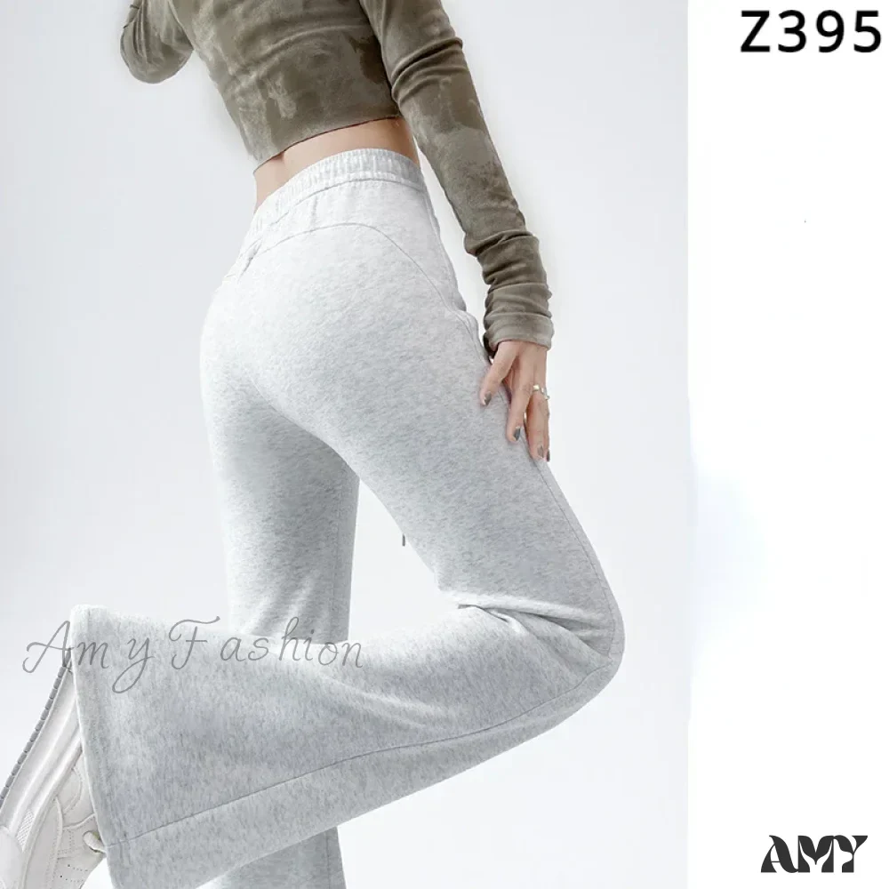 Solid High Waisted Basic Slim Fitness Flared Pants - Image 9