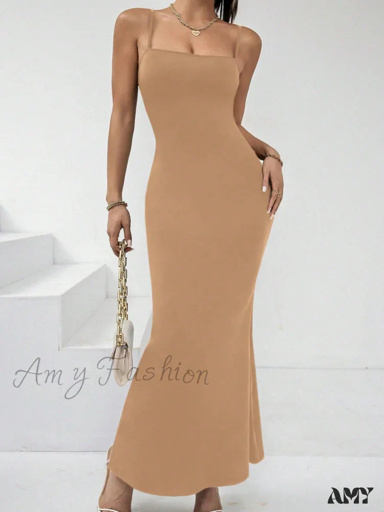 Amy Fashion - Solid Mermaid Hem Cami Dress - Image 7