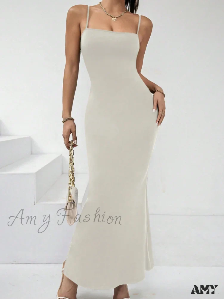 Amy Fashion - Solid Mermaid Hem Cami Dress - Image 8