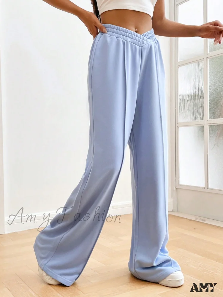 Amy Fashion - Solid Wide Leg Sweatpants - Image 10