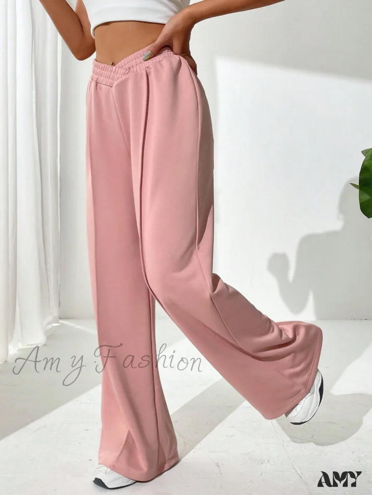 Amy Fashion - Solid Wide Leg Sweatpants - Image 3