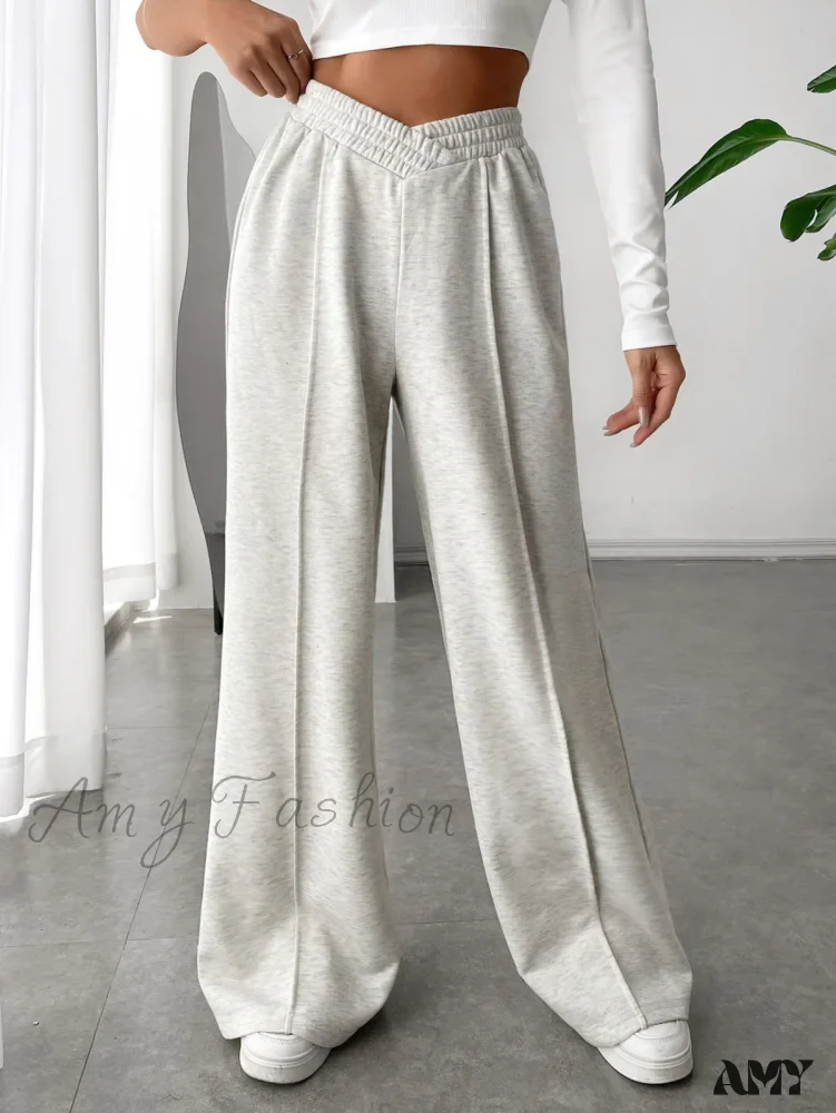 Amy Fashion - Solid Wide Leg Sweatpants - Image 6