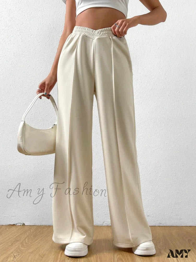 Amy Fashion - Solid Wide Leg Sweatpants - Image 7