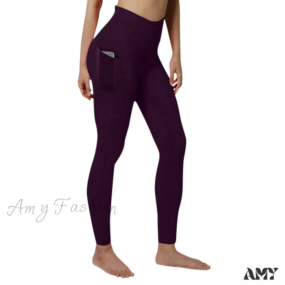 Amy Fashion - Pocket High Waist Push Up Sports leggings - Image 10