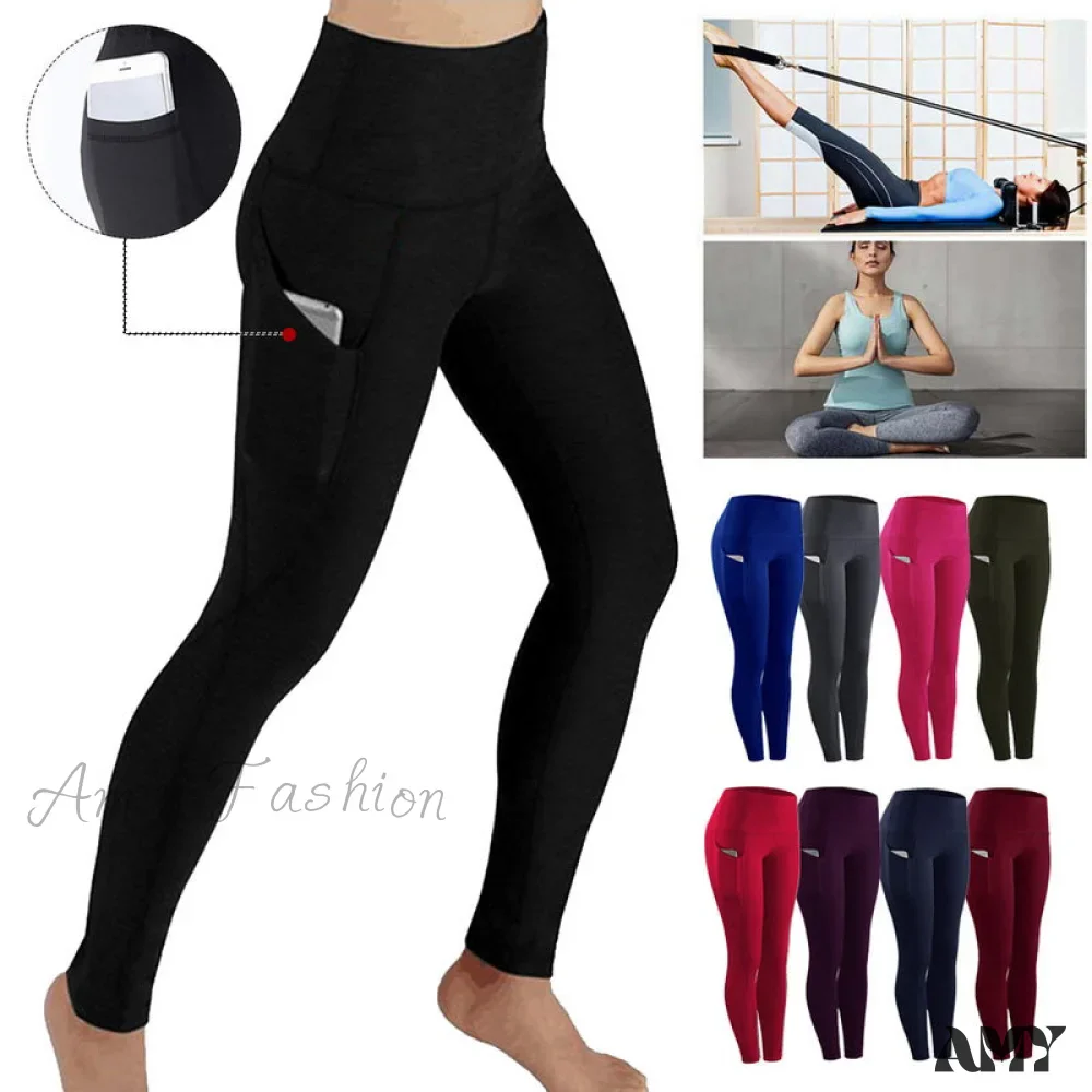 Amy Fashion - Pocket High Waist Push Up Sports leggings - Image 3