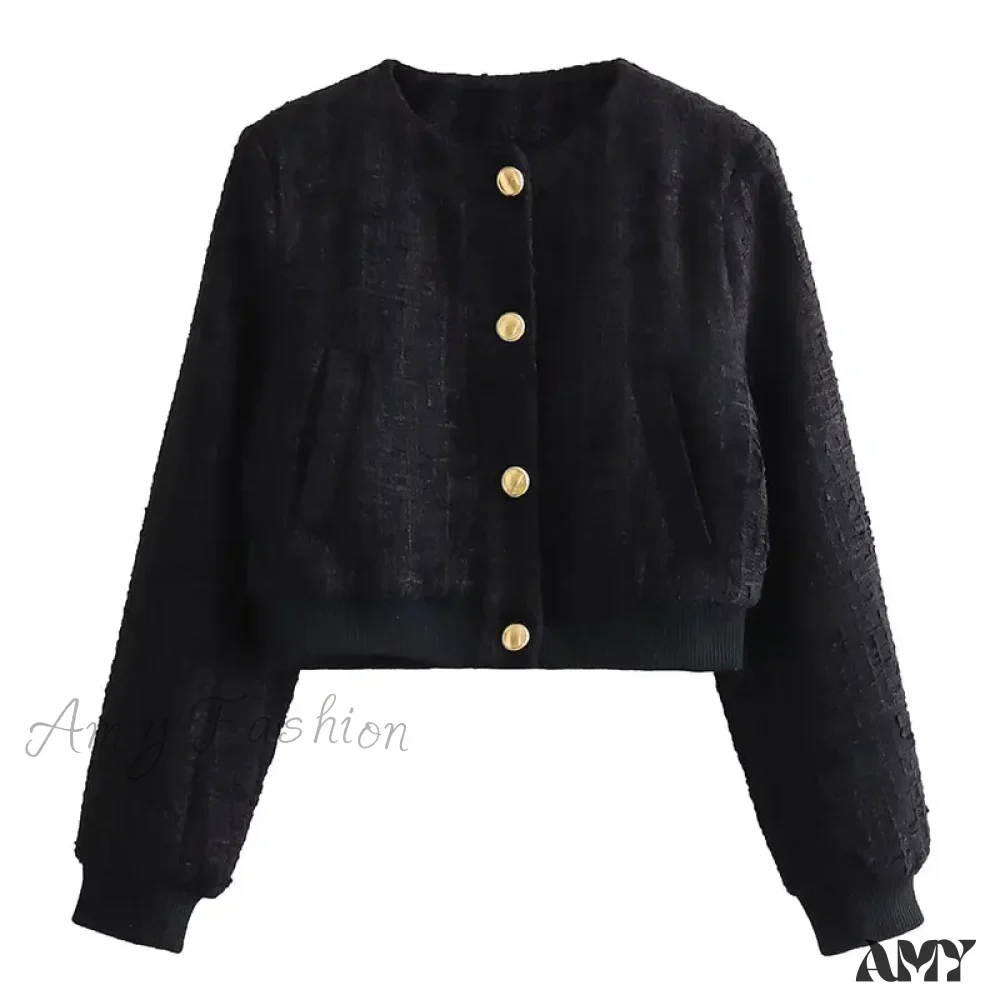 Spring Solid Loose Single Breasted Cropped Cardigan Pockets Coat - Image 6