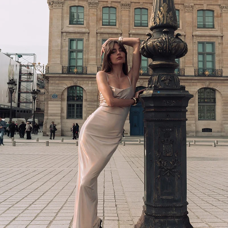 Square Collar Slim Straps Sheath Party Dress - Image 5