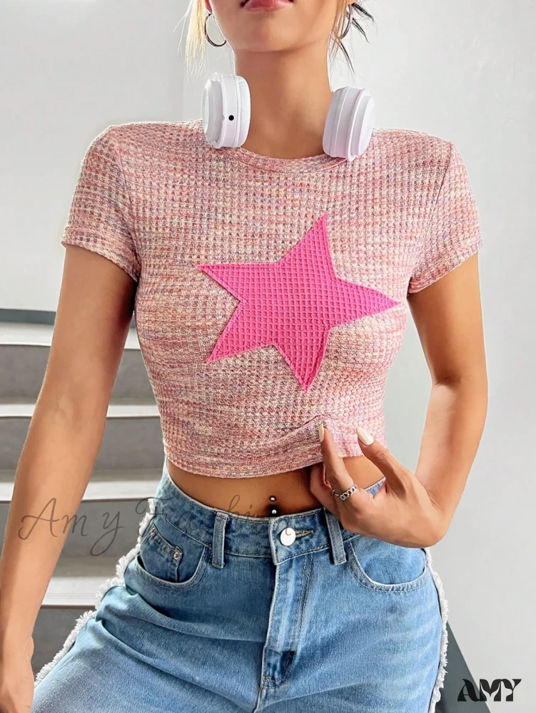 Amy Fashion - Star Patched Crop Tee - Image 8