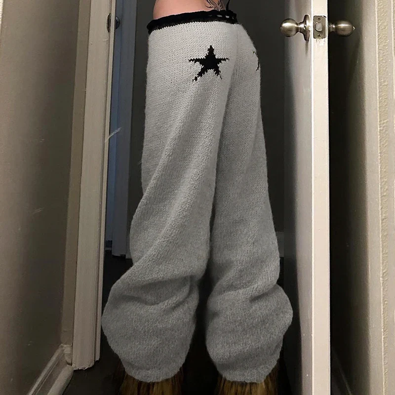 Star Pattern Knit Flared Pant - Image 2