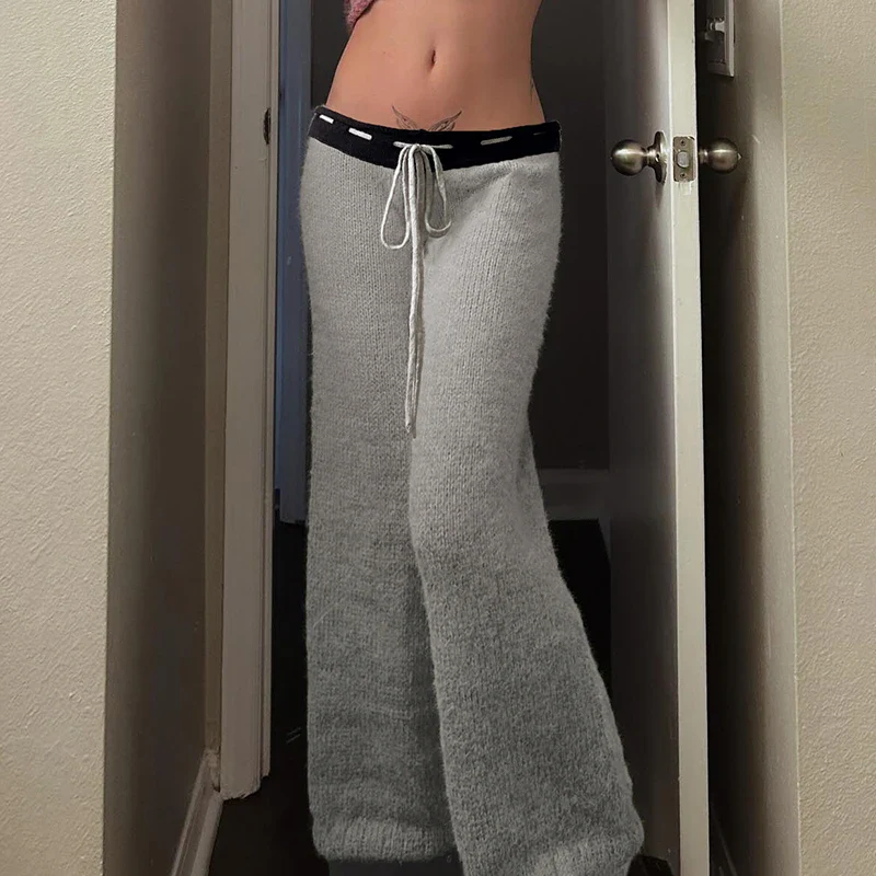 Star Pattern Knit Flared Pant - Image 3