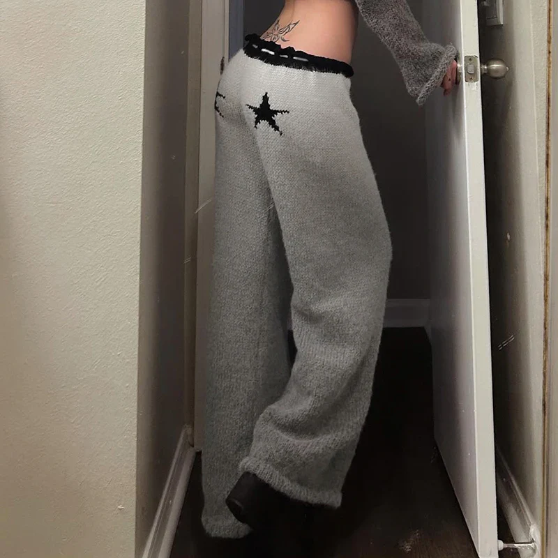 Star Pattern Knit Flared Pant - Image 4