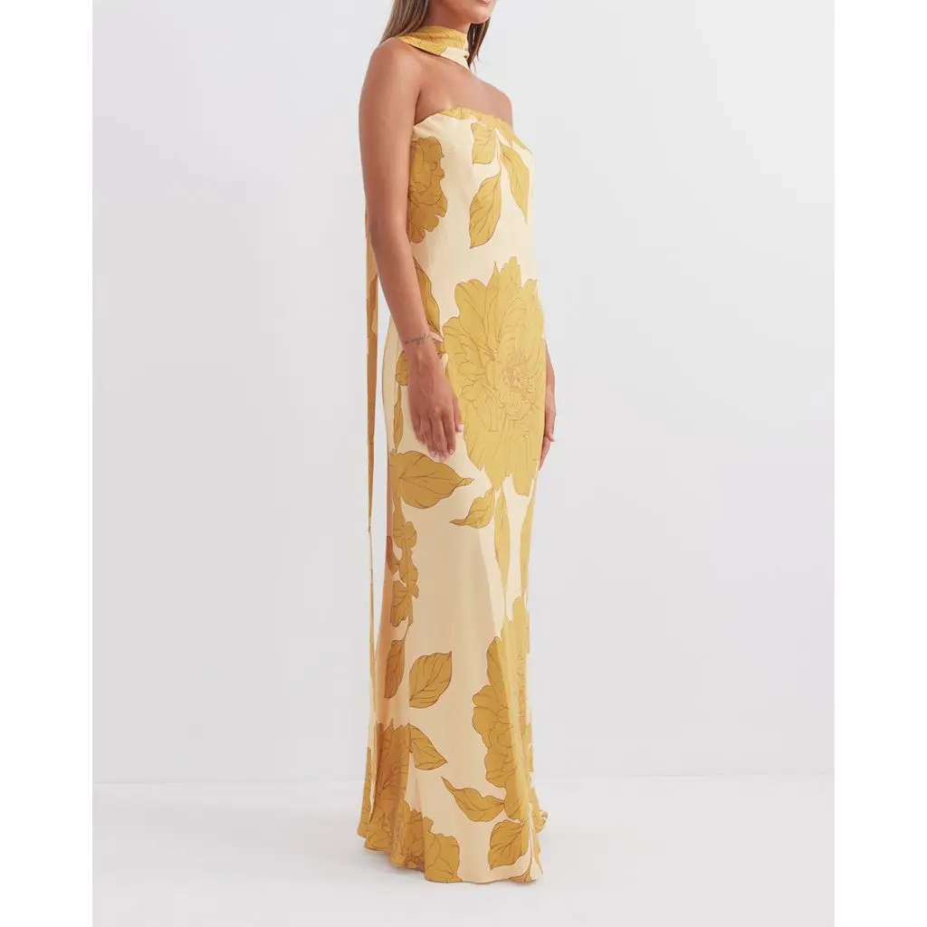 Strapless Floral Slim Tube Vacation Dress - Image 3