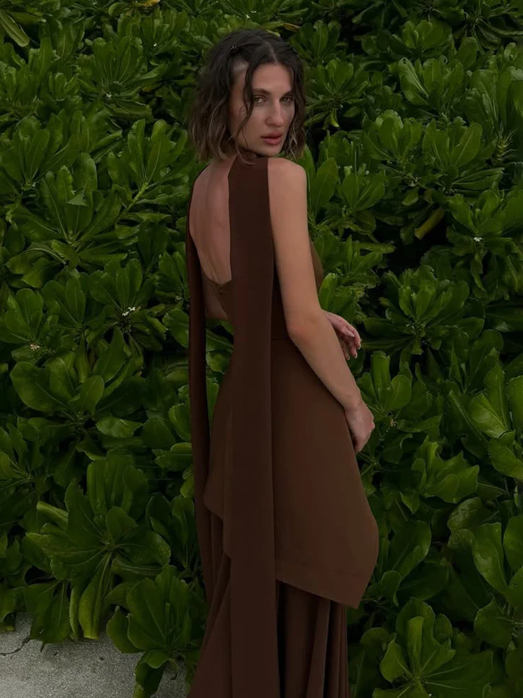 Strapless Ribbon Mesh Beach Maxi Dress - Image 3