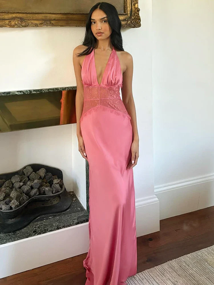 Strapless Ribbon Mesh Beach Maxi Dress - Image 5