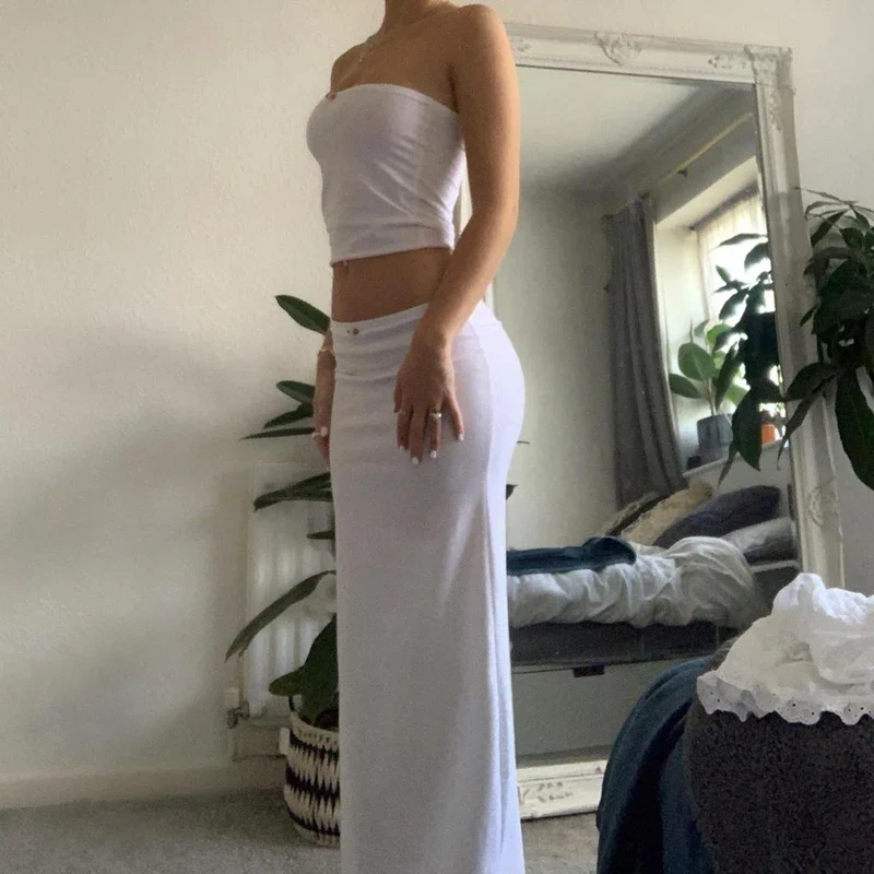 Strapless Tube Bodycon Skirt Two Piece Set - Image 3