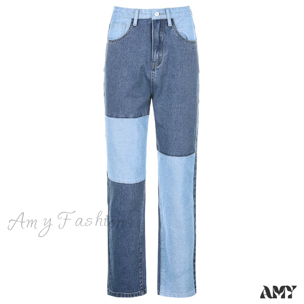 Amy Fashion - Fashion Patchwork Harajuku Aesthetic Pants - Image 5