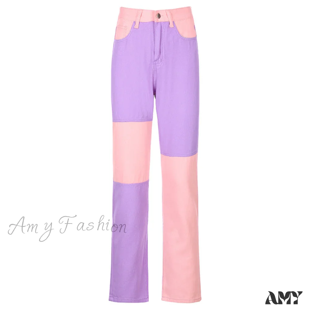 Amy Fashion - Fashion Patchwork Harajuku Aesthetic Pants - Image 8
