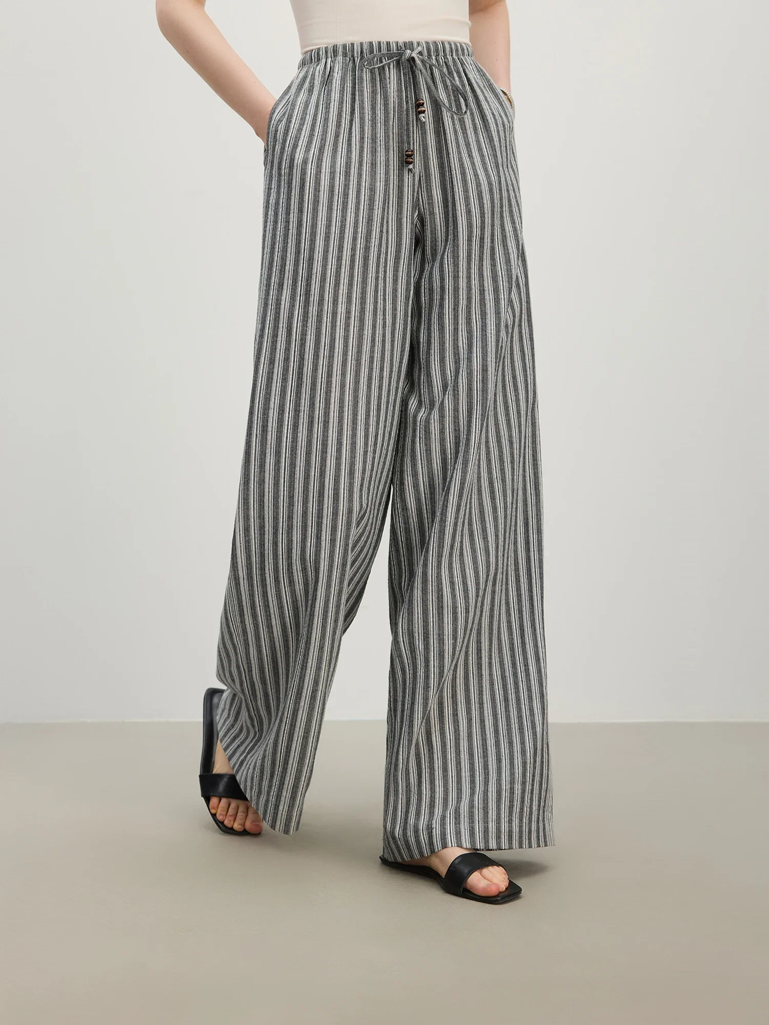 Striped High Waist Drape Pant - Image 2