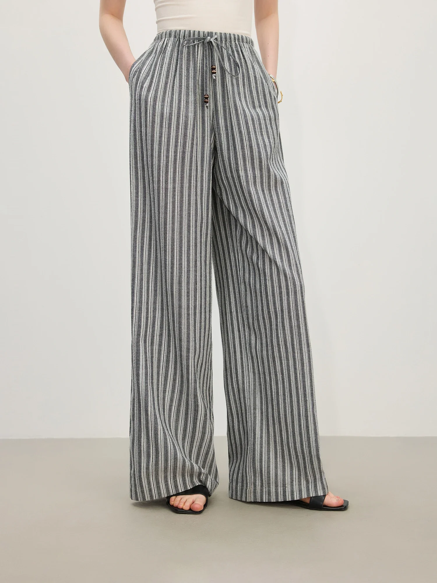 Striped High Waist Drape Pant - Image 3