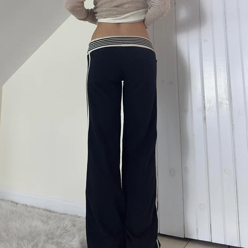 Striped Patchwork Bootcut Pant - Image 4