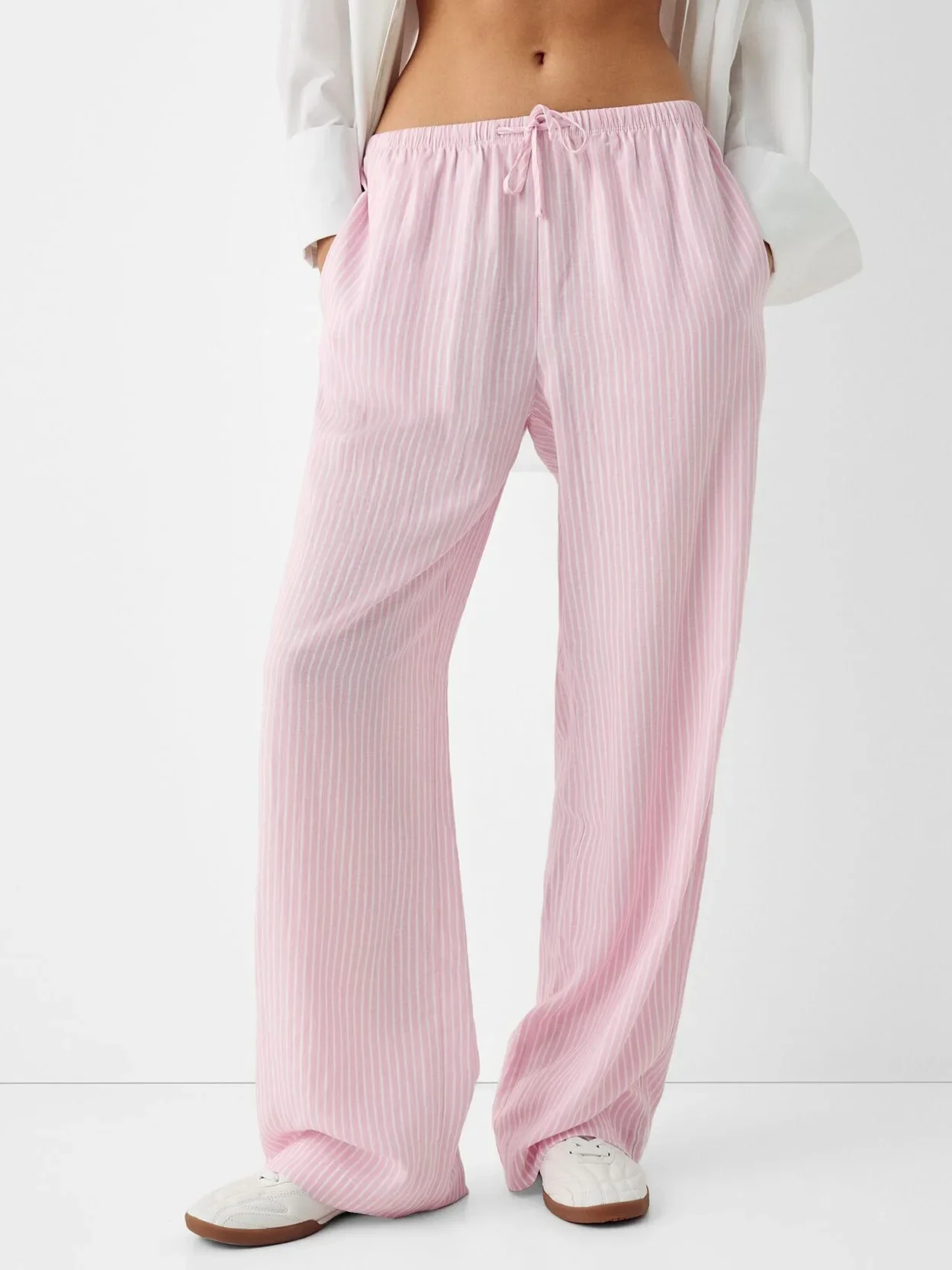 Striped Pink Blue Straight Pant - Image 4