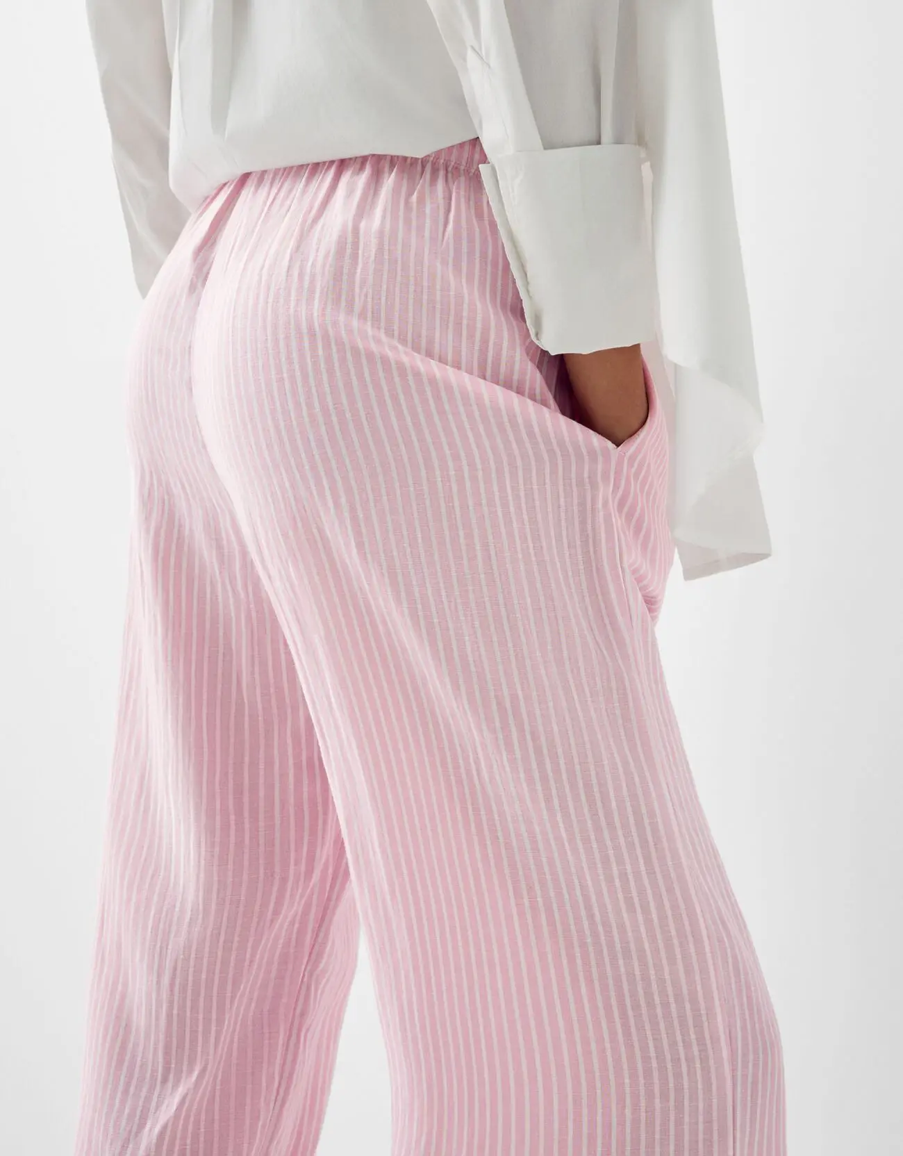 Striped Pink Blue Straight Pant - Image 5