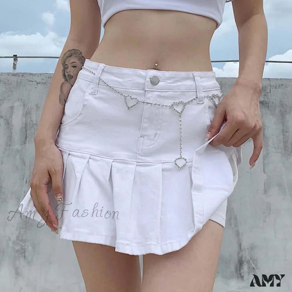 Amy Fashion - Fashion Y2K Demin Skirt - Image 3